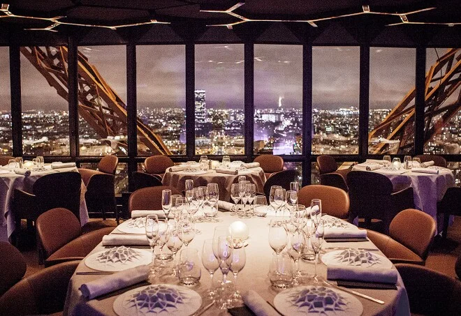 Le Jules Verne restaurant in Paris France